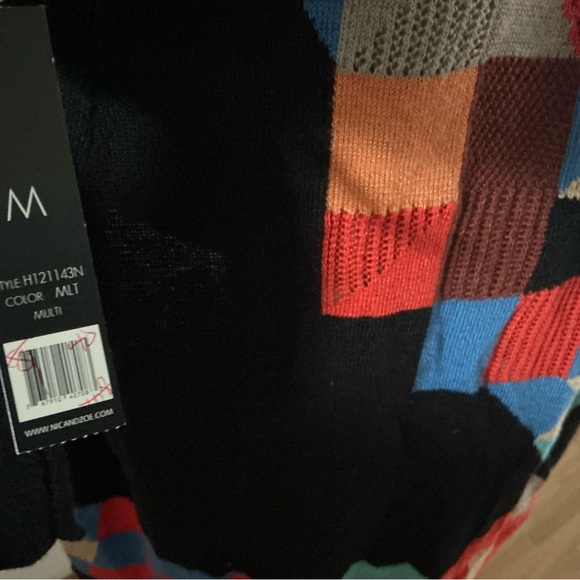 Nic+ Zoe women’s ribbed crochet cardigan sweater bright multicolored medium - Picture 6 of 9